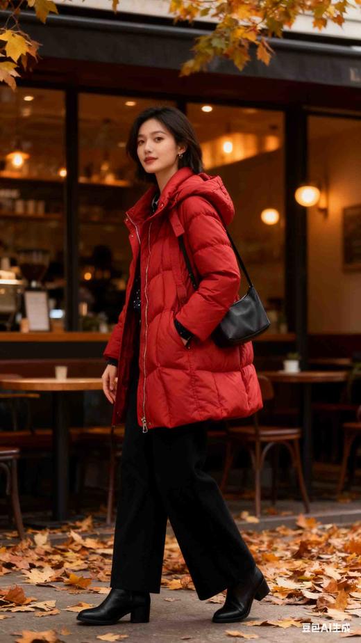 548088时来运转红色鹅绒服 商品图13