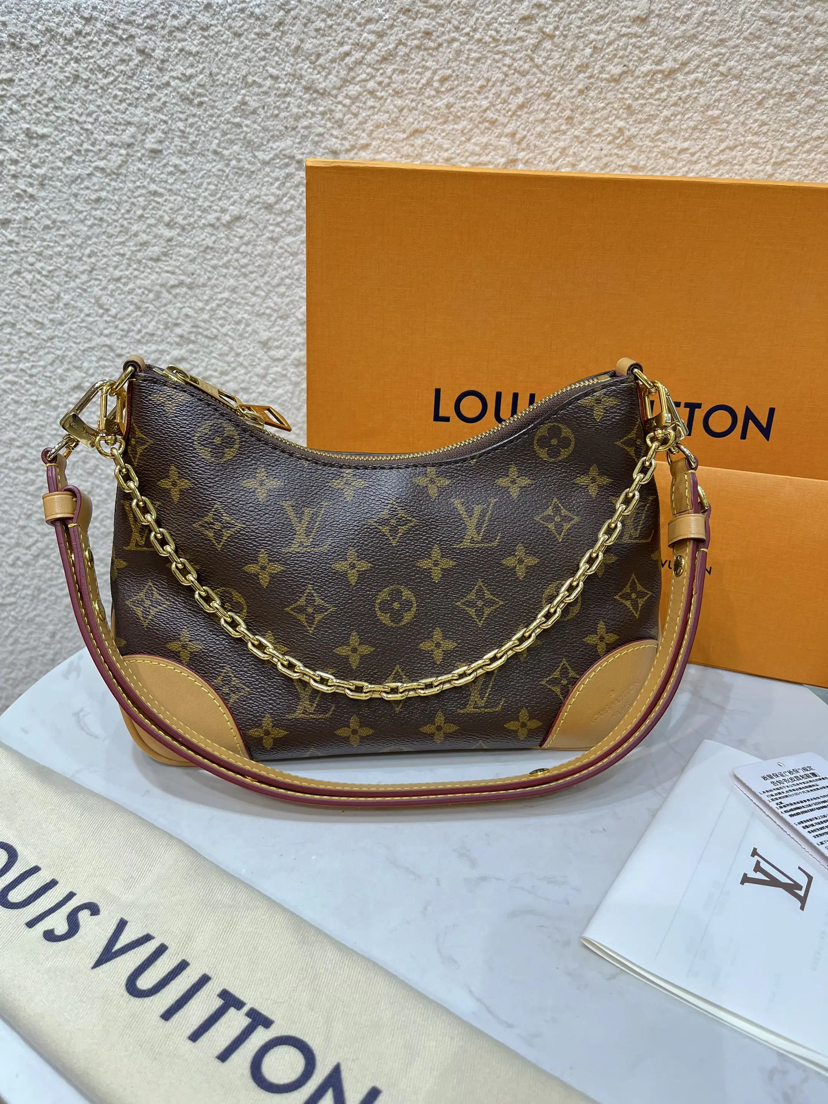 LV boulogne 老花 黄牛角 斜挎包