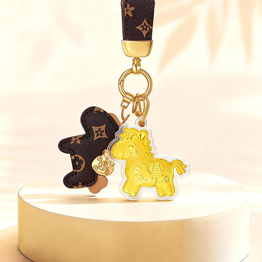 【金六福吉祥】八福彩色小马足金999黄金挂件（8色可选） 商品图2