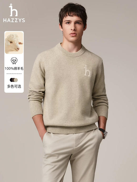 100%重磅绵羊毛H男士保暖精品毛衫 商品图7