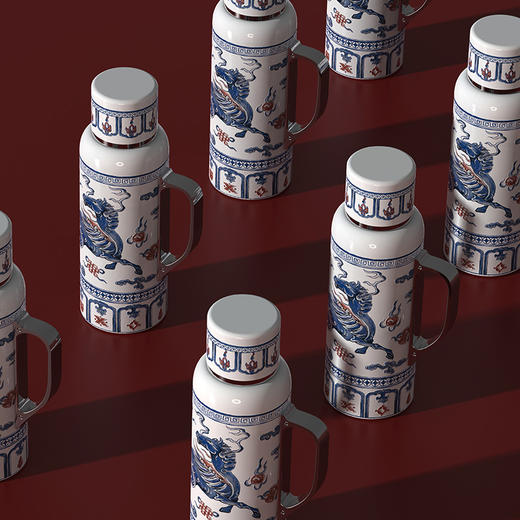 FXQ【天马奔腾保暖壶】天驹八宝陶瓷内胆焖壶 机械测温塞  陶瓷内胆  独立茶仓过滤网  360°倒水不挑角度 大容量保温杯中式礼盒装 商品图6