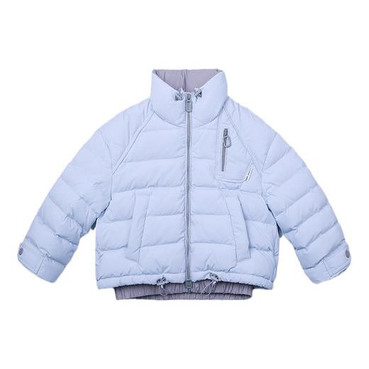 【新国标90%白鸭绒可溯源】女童休闲韩范假2件短款工装立领羽绒服外套 商品图3