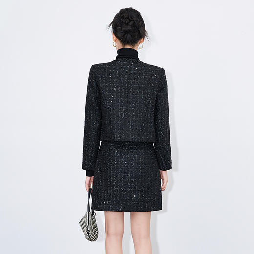 轻奢小香风亮片羊毛外套+时髦半身裙两件套WLZD2431708 商品图1