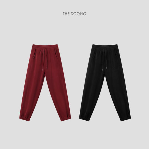 THESOONG|"暖洋洋"御寒锁温摇粒绒保暖黑色弹力束脚休闲裤WKZ5950 商品图8