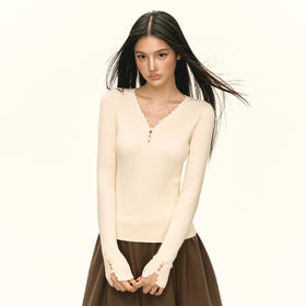 Ariseism 美式复古设计感针织衫女秋冬新款内搭打底上衣