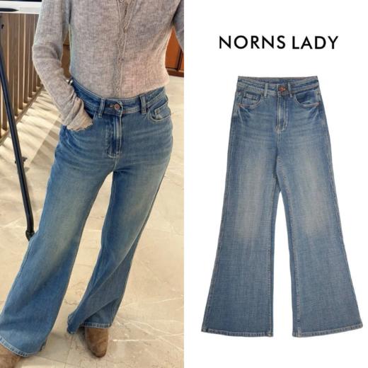 NORNS LADY诺恩 【腿精裤】秋冬新款常规/加绒款 牛仔裤喇叭宽松高腰保暖长裤 H25KK32482/ H25KK324821  商品图1