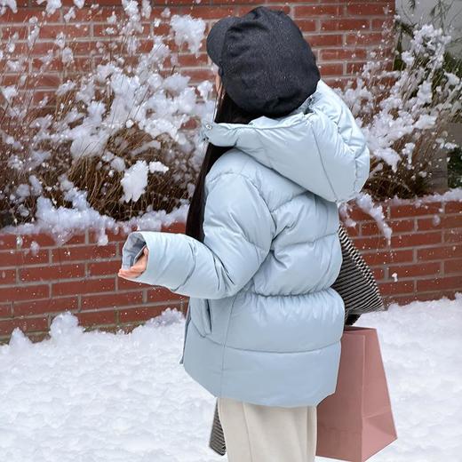 【新国标白鸭绒可溯源】女童韩系收腰设计时髦优质90白鸭绒连帽羽绒服 商品图2