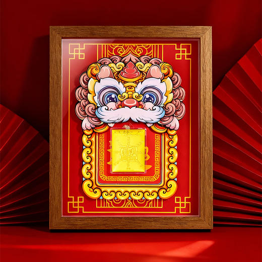 【金六福吉祥】·明星力荐“金狮聚宝”999足金黄金摆件 镇宅招财纳福 暴富醒狮财气盈门家居摆设 商品图7