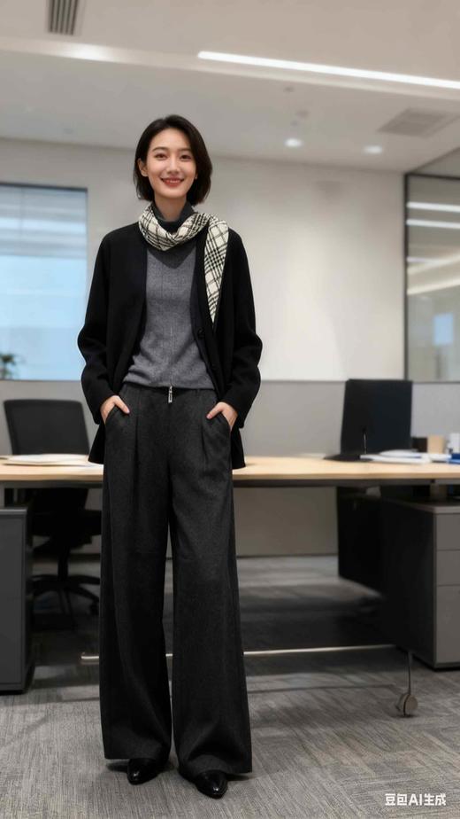 58Q838   假两件羊毛双面尼长西服外套，知性帅气 商品图4