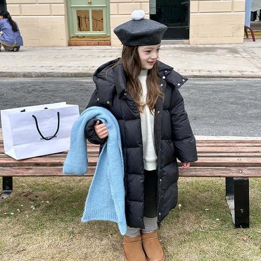 【杜邦三防】儿童休闲韩版宽松保暖90白鸭绒厚实中长款连帽羽绒服 商品图4