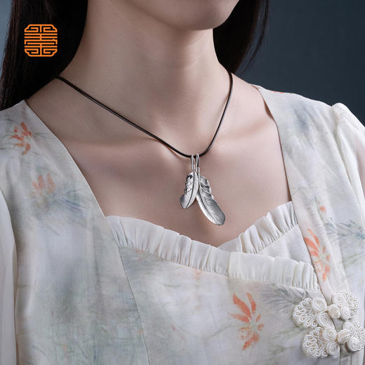 玺匠金铺《羽毛》足银999 吊坠挂坠生日礼物 商品图7