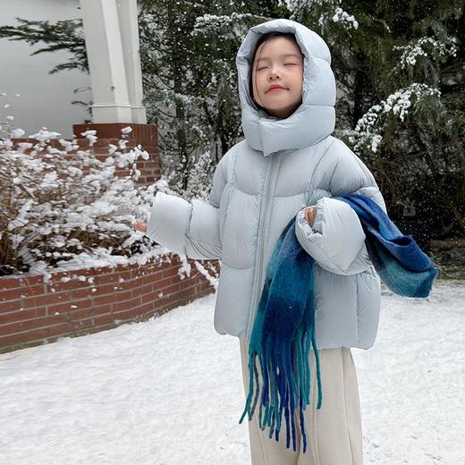 【新国标白鸭绒可溯源】女童时髦加厚轻暖防跑绒奶油泡芙90白鸭绒羽绒服 商品图2