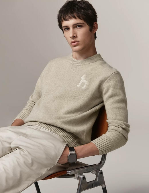 100%重磅绵羊毛H男士保暖精品毛衫 商品图2