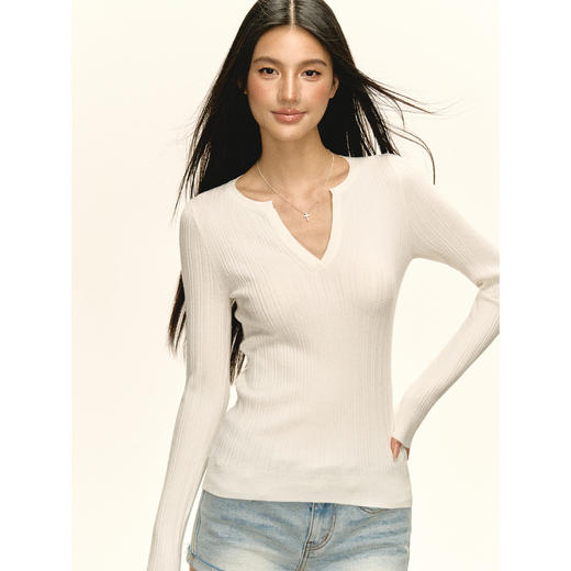 Ariseism 美式复古设计感针织衫女秋冬新款内搭打底上衣 商品图1