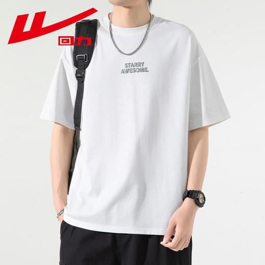 回力纯棉短袖T恤男士夏季新款日系简约重磅印花潮流半袖体恤 商品图1