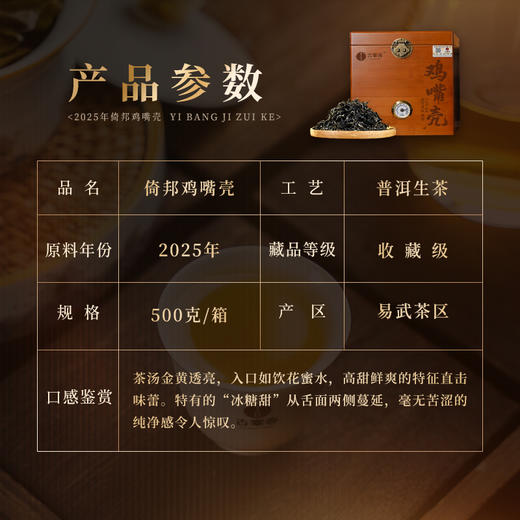 【鸡嘴壳】2025年倚邦古树春茶独特而珍稀的普洱茶佳品云南深山中的“细叶皇后”500克/箱 商品图1