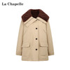天猫同步【杨幂同款】拉夏贝尔/La Chapelle毛毛翻领翻盖口袋外套女加厚保暖设计感派克服冬季新款 商品缩略图1