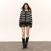 Ariseism 美式复古设计感圆领条纹毛衣开衫女秋冬新款上衣 商品缩略图3