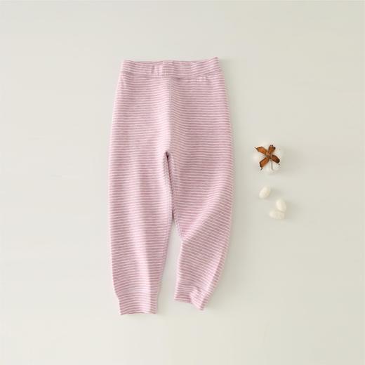 77德绒宽条复合蚕丝暖绒保暖裤条纹款 商品图2