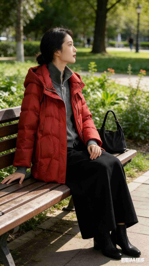 548088时来运转红色鹅绒服 商品图7