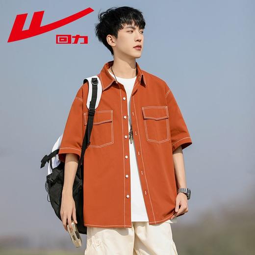 回力衬衫短袖男士夏季新款纯棉美式复古工装休闲宽松外穿上衣 商品图2