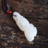 【天然正品】天然新疆料细腻灵芝造型（富贵如意）一级白和田玉吊坠项链46.2*19.1*11.3MM(皆取最大值) 081225NJS01特价：580 商品缩略图2