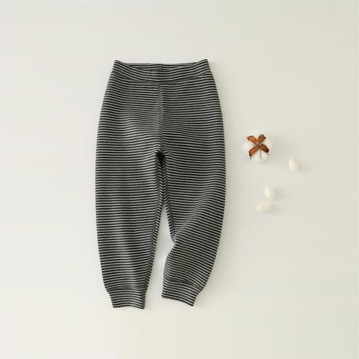 77德绒宽条复合蚕丝暖绒保暖裤条纹款 商品图1