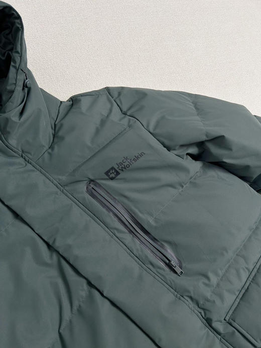 原单正品 JackWolfskin狼爪新款男女情侣中长款600蓬鹅绒防风羽绒服，
颜色：黑色绿色
尺码：S-XXL 商品图6
