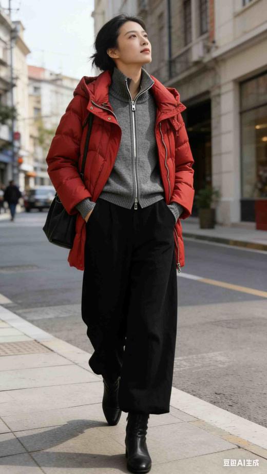 548088时来运转红色鹅绒服 商品图2