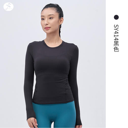 一梵新款超薄高弹轻盈魔力时尚百搭空感显瘦长袖上衣 3色 商品图12