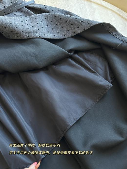 香*同款灰色波点含羊毛收腰法式无袖背心裙 商品图12