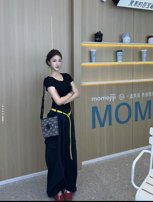 严选 | MLB复古牛仔老花小水桶包#25FW 碳灰色/浅蓝色 16*10*19（cm） 商品图4