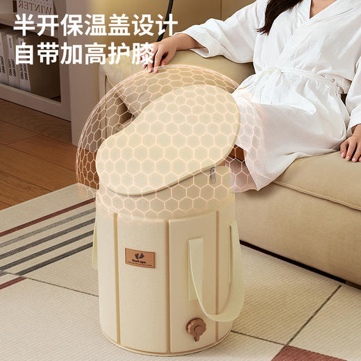 新款便携式可折叠保温足浴桶加高过小腿护膝家用泡脚桶养生洗脚盆 商品图1