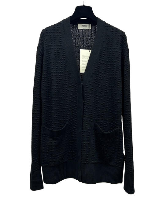 中性款提花V领针织开衫毛衣he011 商品图0