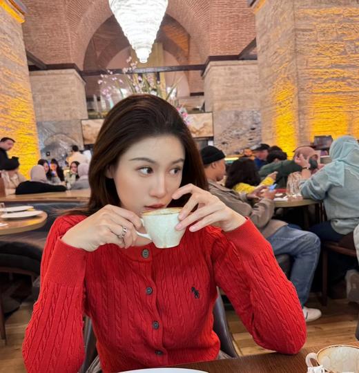 𝐑𝐋拉夫招财红一见钟情圆领开衫拧花百搭毛衫 商品图9