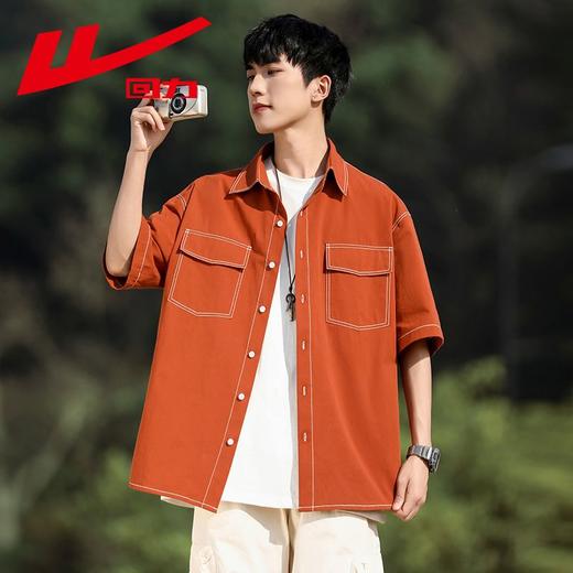 回力衬衫短袖男士夏季新款纯棉美式复古工装休闲宽松外穿上衣 商品图3