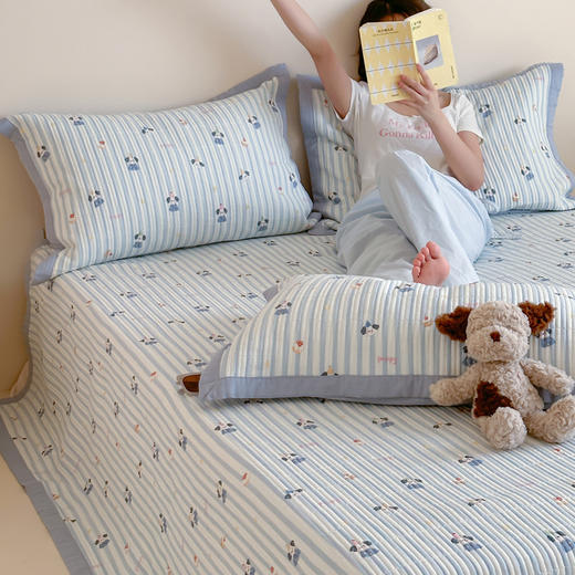 全棉双层纱ins风床盖三件套 四季可用三层夹棉床盖 商品图9