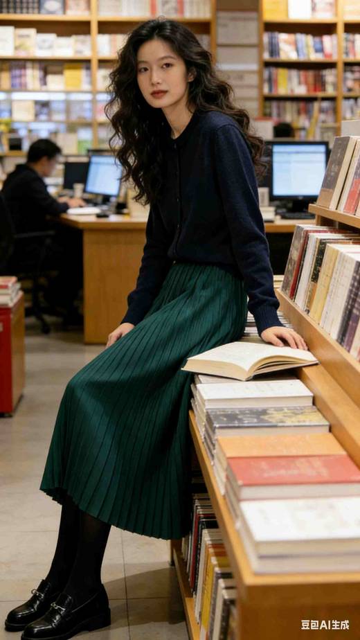 382231 均码丝绒细折裙，挂拍图在最后 商品图5