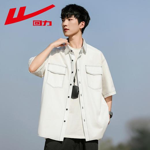 回力衬衫短袖男士夏季新款纯棉美式复古工装休闲宽松外穿上衣 商品图8