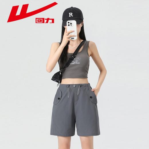 回力冰丝工装短裤女2025夏季新款美式高街复古宽松薄款运动阔腿裤 商品图0