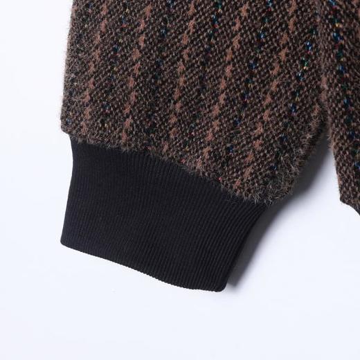 WY1507SDSA男士秋冬新款痞帅男装休闲绒毛竖纹刺绣半拉链连帽卫衣百搭 商品图4