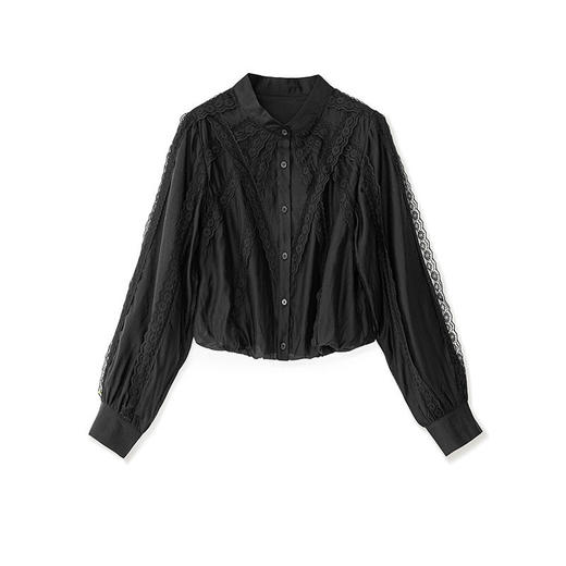 「高货wl」全新升级【铂金会员275/天猫369/差价94】(01922)洛诗琳法式刺绣拼接蕾丝花边衬衫2025秋冬高级感通勤上衣 商品图4