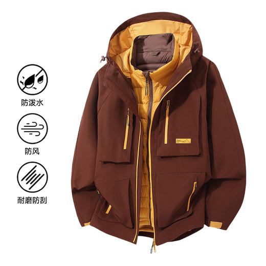 LUCKY DEER/幸运鹿情侣款防风防泼水保暖羽绒三合一 商品图0