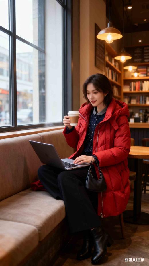 548088时来运转红色鹅绒服 商品图10