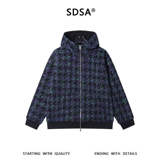 WT359SDSA秋冬新款痞帅男装时尚绒毛撞色拉链立领连帽卫衣开衫百搭 商品图1