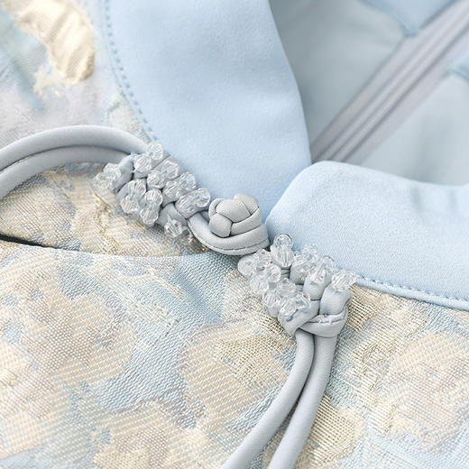 遮肉重工金丝浮雕油画提花显瘦收腰连衣裙WLZD2401605 商品图2