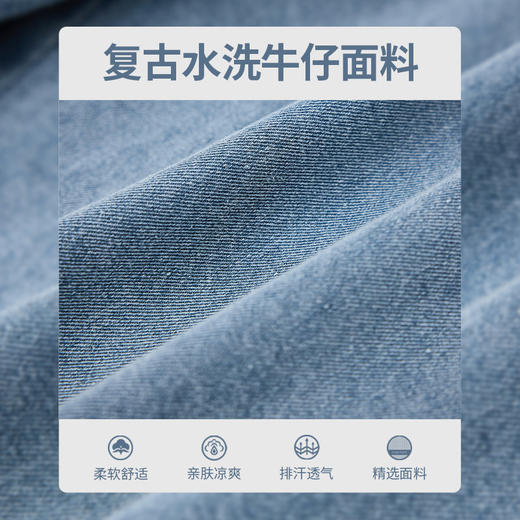 回力牛仔短裤男夏季薄款2025新款美式复古裤子休闲宽松潮牌五分裤 商品图3
