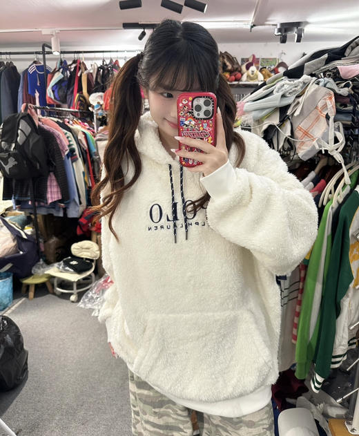 原单拉夫*伦男女款羊羔绒连帽卫衣122001 商品图1