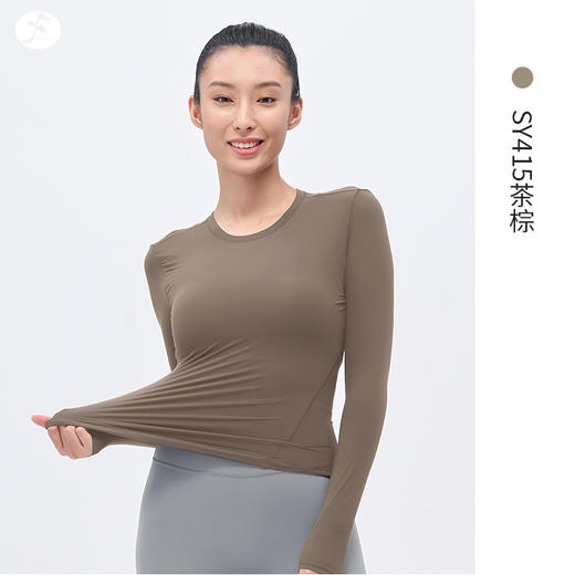 一梵新款超薄高弹轻盈魔力时尚百搭空感显瘦长袖上衣 3色 商品图11