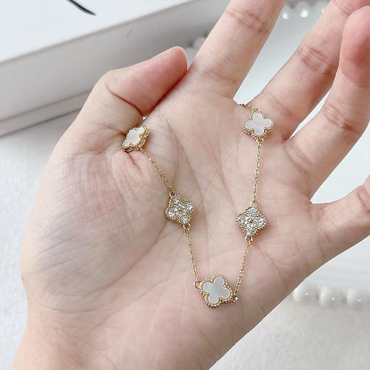 优雅白贝母镶嵌锆石精致细腻手链-纪念日百货门店同款166994914 商品图3